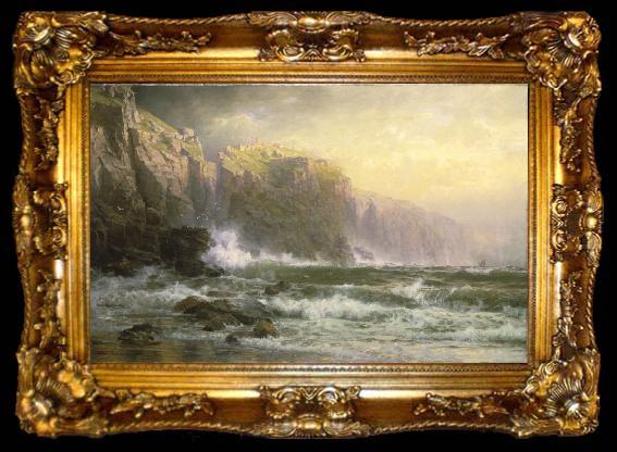framed  William Trost Richards The League Long Breakers Thundering on the Reef, ta009-2